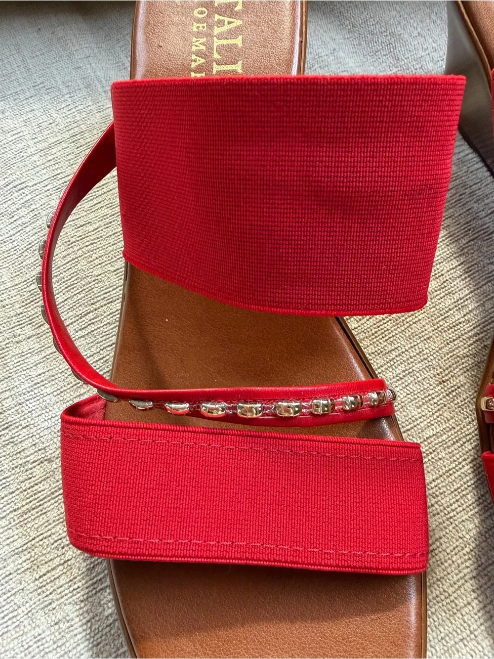 NWOB Italian Showmakers Red Marcia Wedge Sandals. Women's Size: 9.
